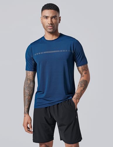 5 Pack Men’s Active Quick Dry Crew Neck T Shirts | Athletic Running Gym Workout Short Sleeve Tee Tops Bulk (Set 3, Large) : Clothing, Shoes & Jewelry