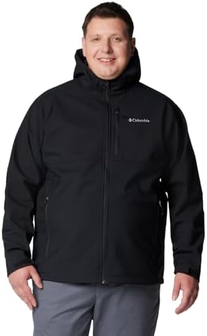 Columbia Mens Ascender II Hooded Softshell Rain Jacket, Black, Small : Sports & Outdoors