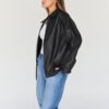 Trendy Queen Womens Leather Jacket, Oversized Going Out & Everyday Statement Piece, Bomber Jacktes Moto Coat Black XS at Amazon Women's Coats Shop