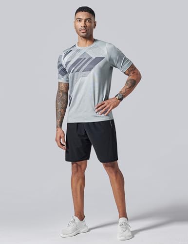 5 Pack Men’s Active Quick Dry Crew Neck T Shirts | Athletic Running Gym Workout Short Sleeve Tee Tops Bulk (Set 3, Large) : Clothing, Shoes & Jewelry